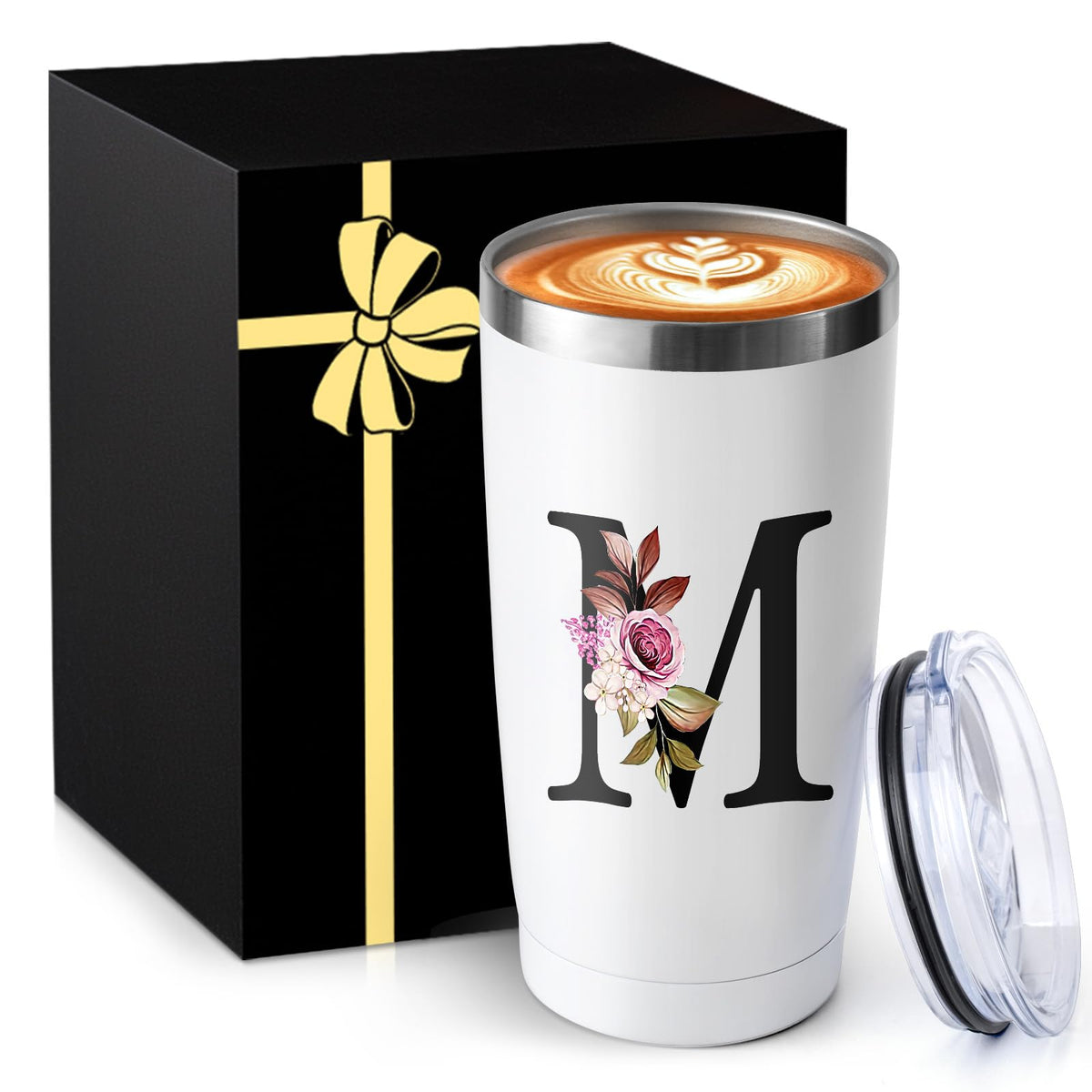 20 Oz Insulated Coffee Cup with Lid Car Tumbler Travel Mug Women Wife Husband Happy Birthday Wedding Romantic Gift Best Cool Day Personalized Unique Special Cute Custom Christmas Xmas Valentines Ideal