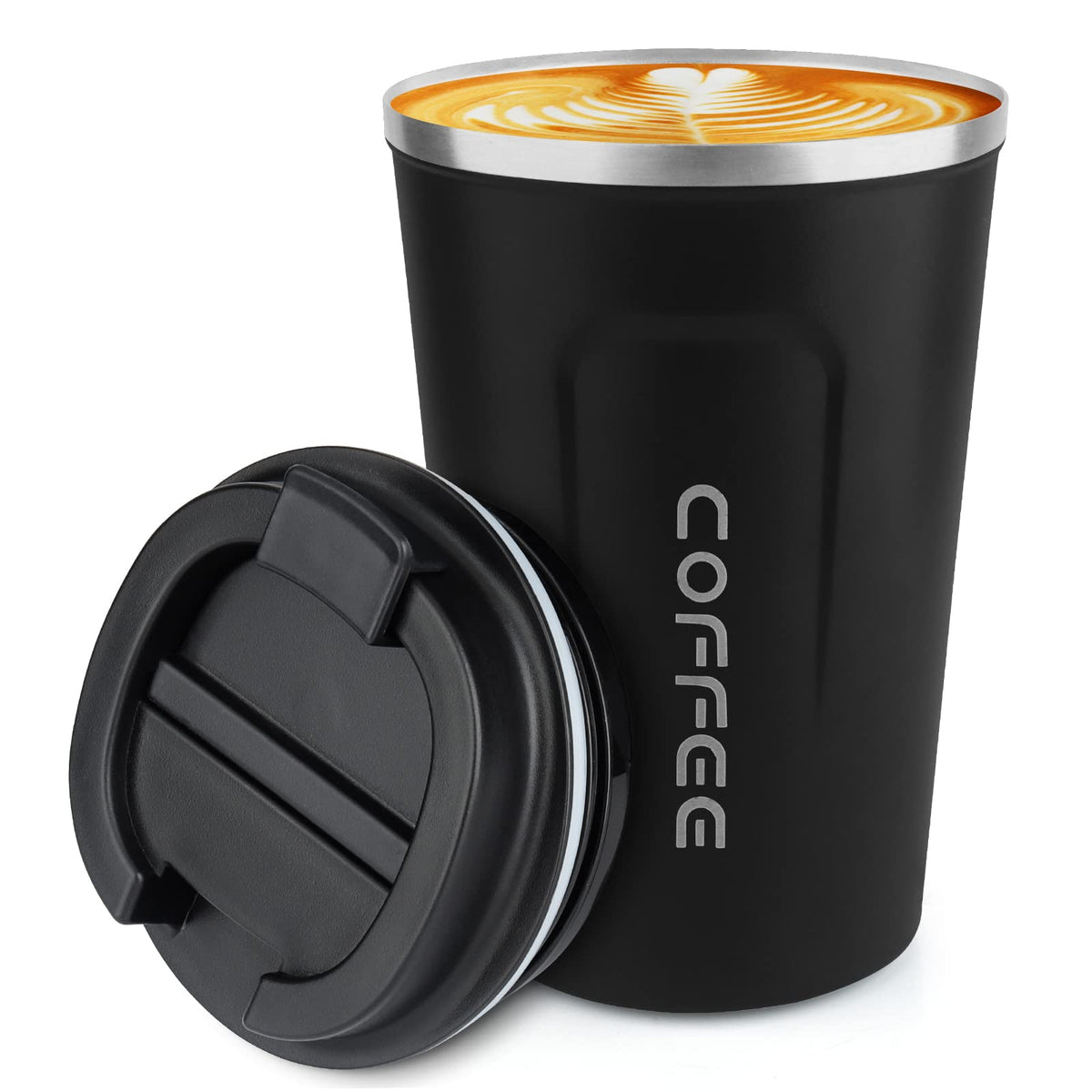 CS COSDDI 12 oz Coffee mug - Stainless Steel Coffee Cup with Leakproof Lid
