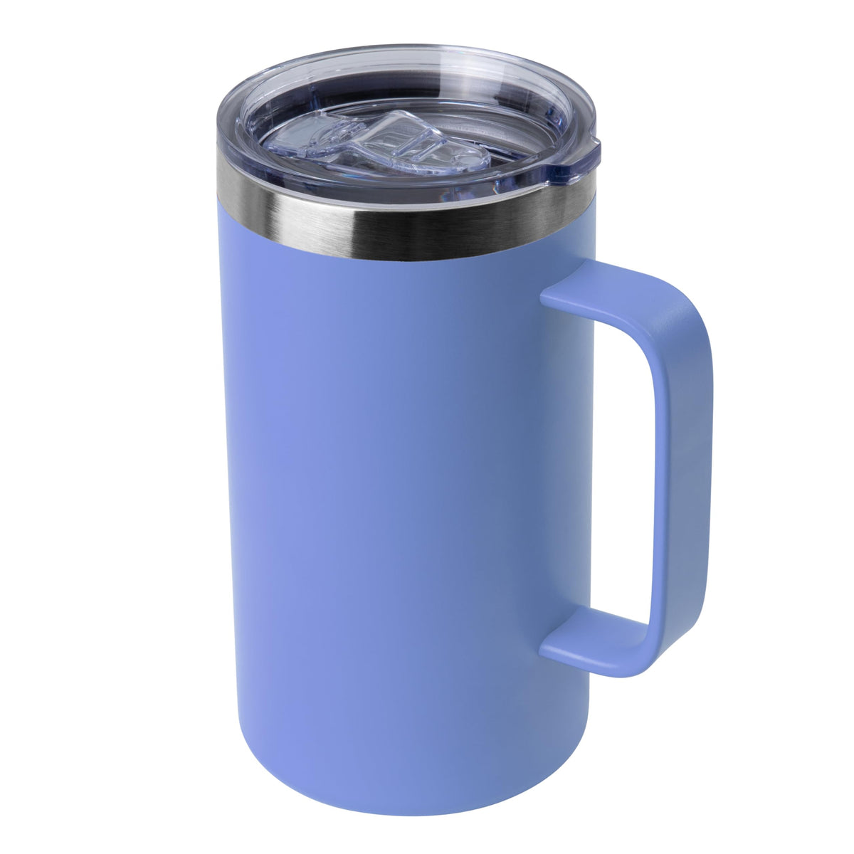 DOMICARE 24oz Mug with Handle and Lid, Stainless Steel Coffee Mug, Reusable Insulated Cup, Travel Mug with Handle, Double Wall Vacuum Coffee Tumbler for Men and Women, Dark Purple, Pack 1