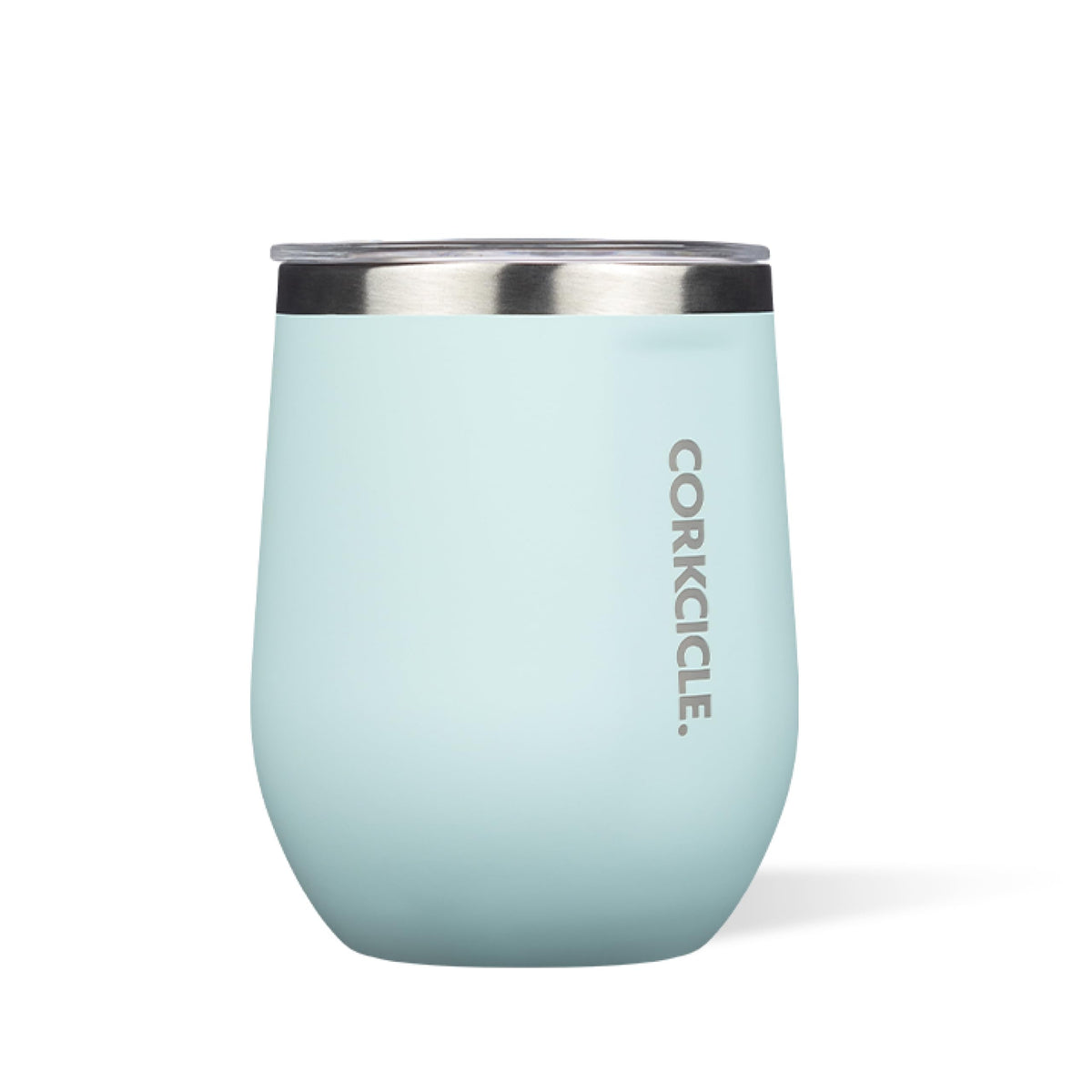 Corkcicle Stemless Wine Tumbler with Lid, 12oz, Gloss White