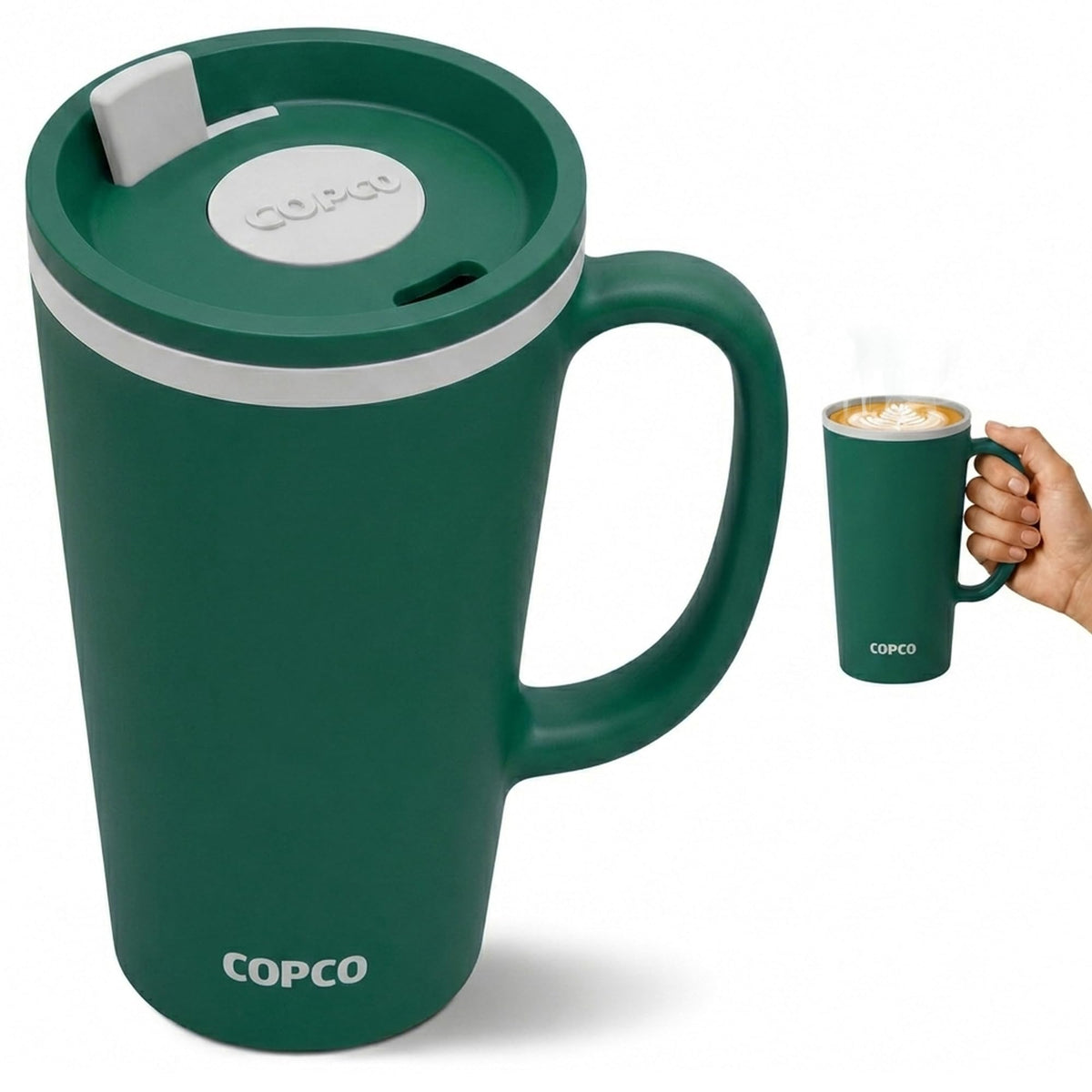 Copco 16 Oz Cone Insulated Travel Mug with Handle (Light Purple)