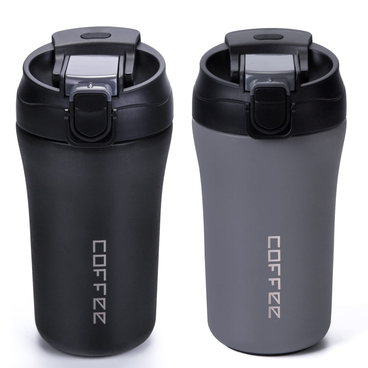 14 oz Travel Coffee Mug, 2 Pack Vacuum Insulated Stainless Steel Tumbler