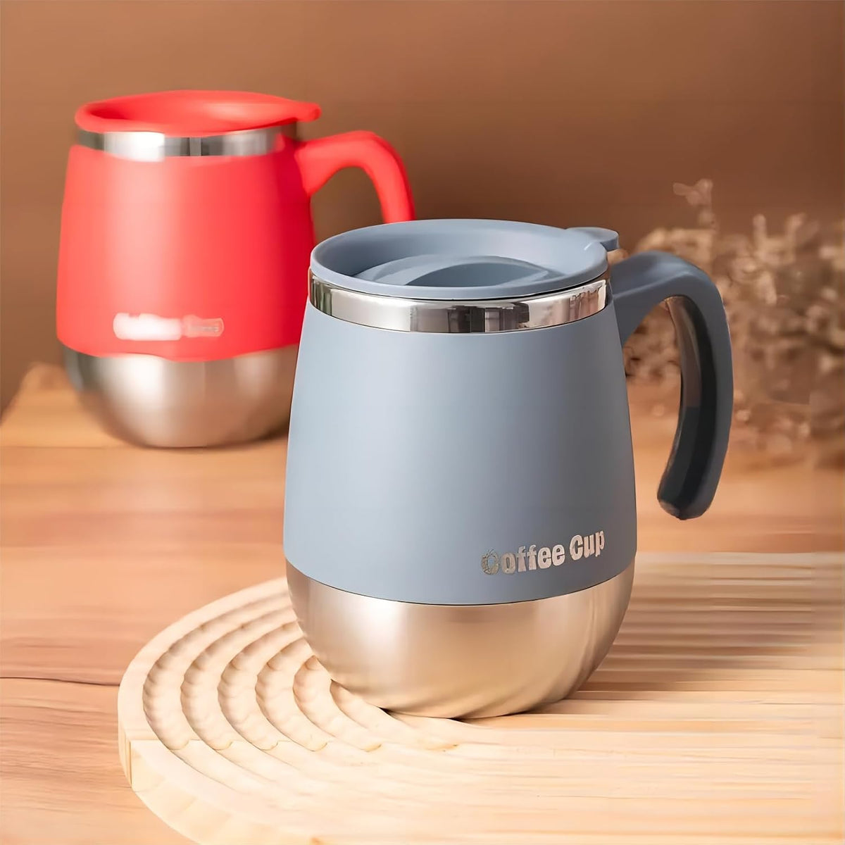 1Pcs SmoothSip Slider Insulated Stainless Steel Coffee Tumbler, Ideal for Home, Outdoor, Camping, Birthday, Holiday,500ml Blue