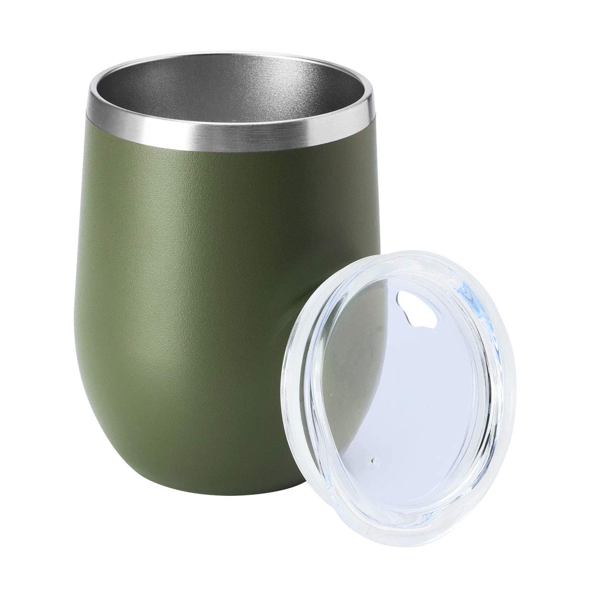 HASLE OUTFITTERS 12oz Wine Tumbler with Lid Stemless Wine Glasses Double Wall Vacuum Travel Mugs stainless steel Coffee Cup for Cold & Hot Drinks Wine Coffee Cocktails Beer 12 Pack White