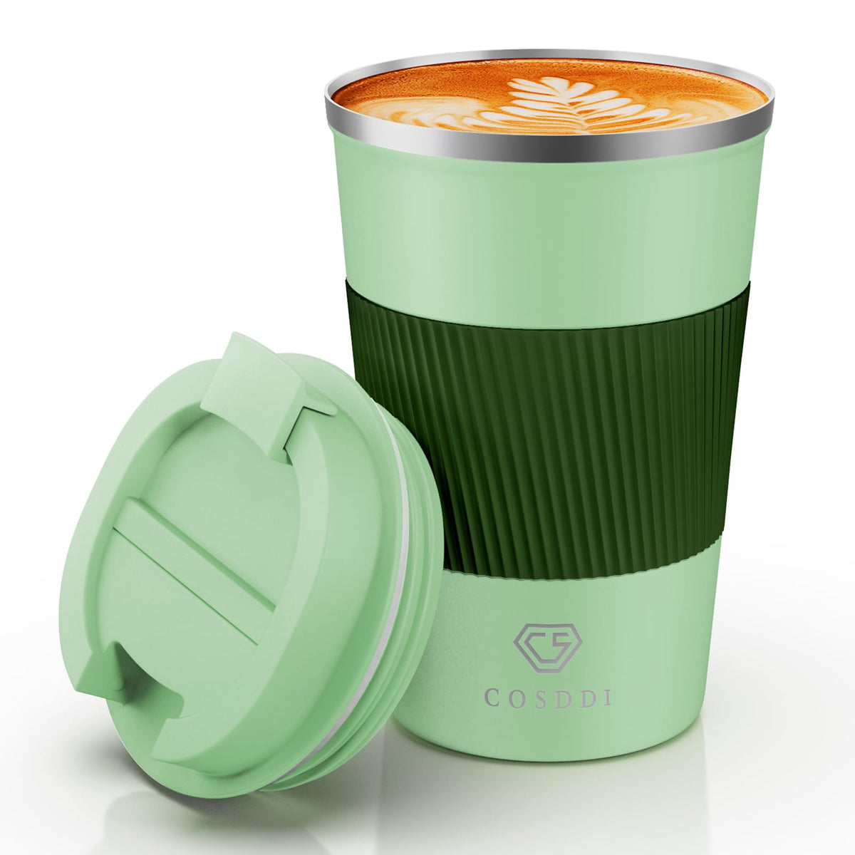 CS COSDDI 12 oz Coffee mug - Stainless Steel Coffee Cup with Leakproof Lid