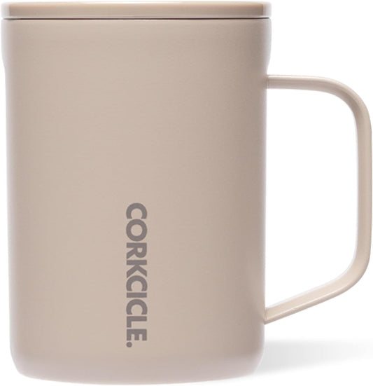 Corkcicle Coffee Mug 16 oz Triple Insulated with Handle, Desert