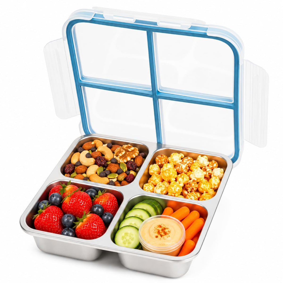 Stainless Steel Snack Container, 25oz Lunch Box, Meal Prep Box (Blue)