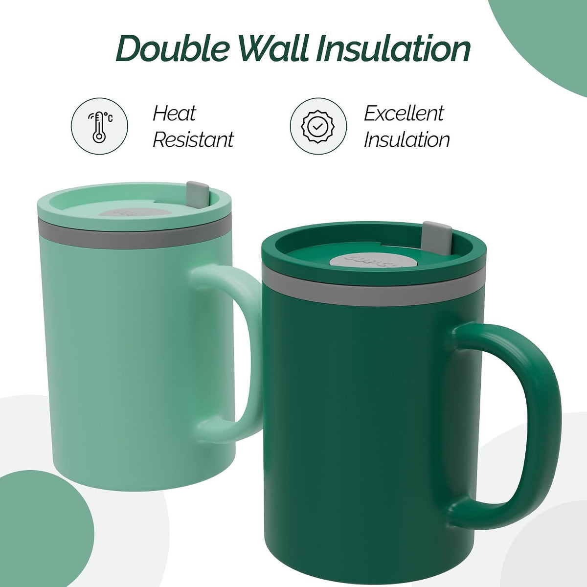 Copco Iconic Desk Mug 16 Oz - Green/Hunter Green, Set of 2