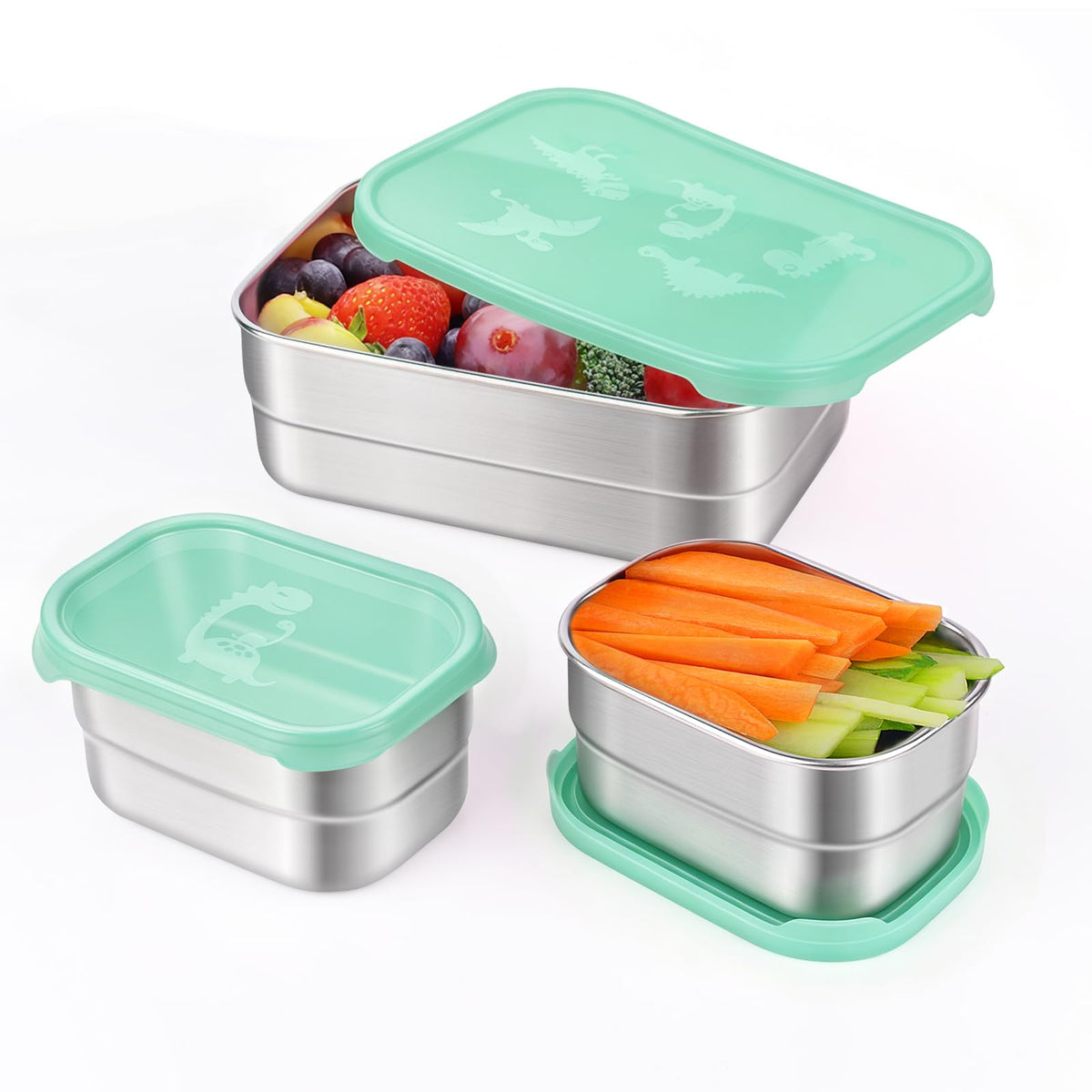 Tanjiae 4Pack 8oz Small (1 CUP) Stainless Steel Snack Containers for Kids | Reusable Easy Open Toddler Snack Containers with Silicone Lids | Stackable Toddler Lunch Box for Daycare, School and Travel