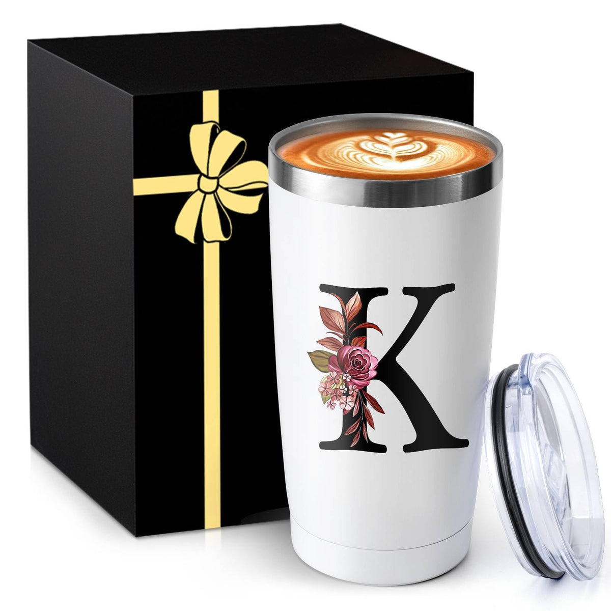 20 Oz Insulated Coffee Cup with Lid Car Tumbler Travel Mug Women Wife Husband Happy Birthday Wedding Romantic Gift Best Cool Day Personalized Unique Special Cute Custom Christmas Xmas Valentines Ideal