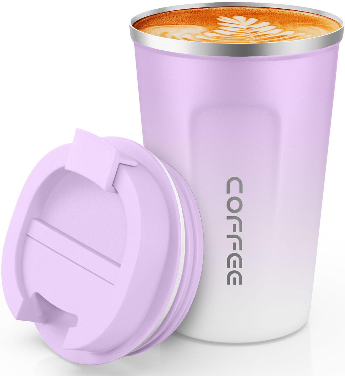 CS COSDDI 12 oz Coffee mug - Stainless Steel Coffee Cup with Leakproof Lid