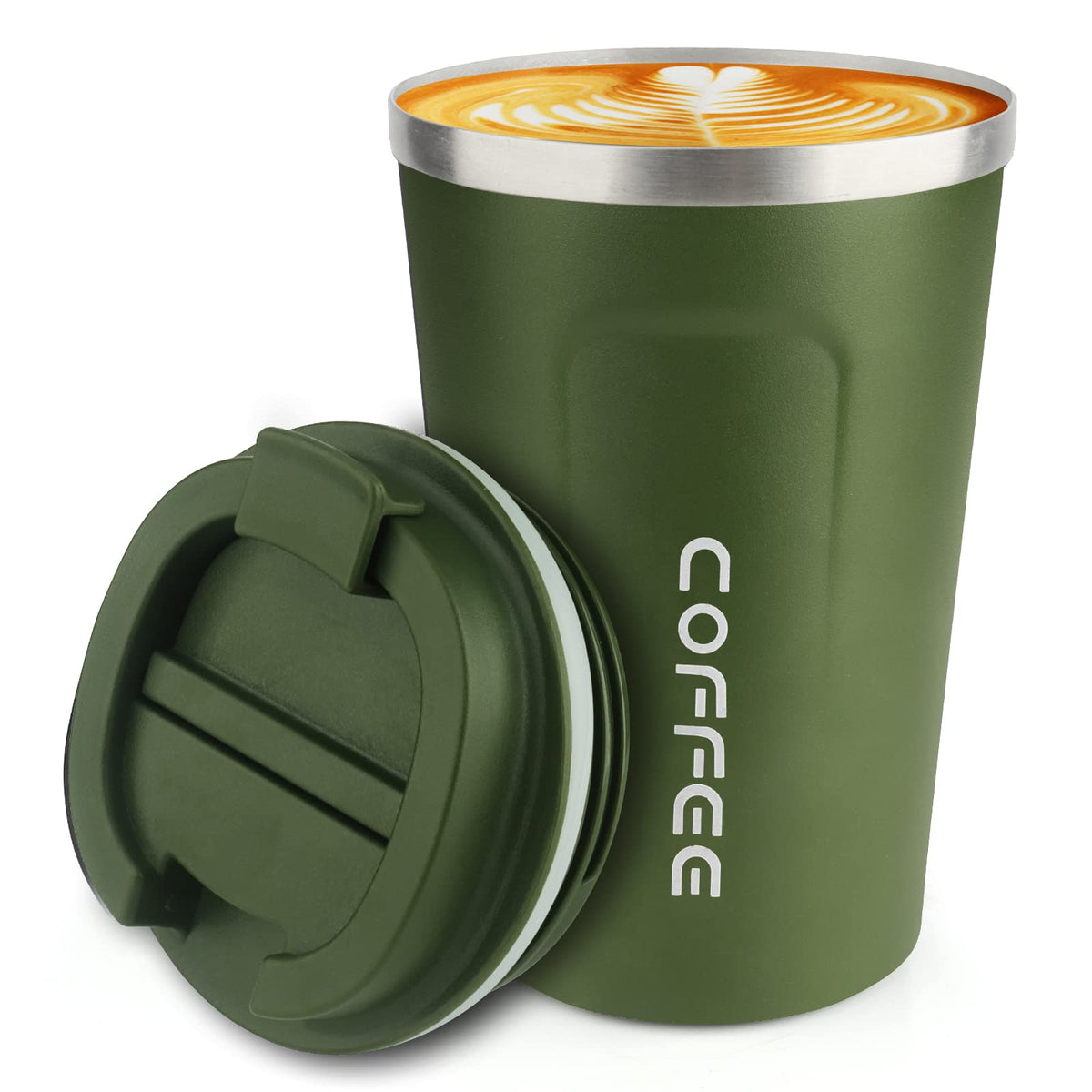 CS COSDDI 12 oz Coffee mug - Stainless Steel Coffee Cup with Leakproof Lid