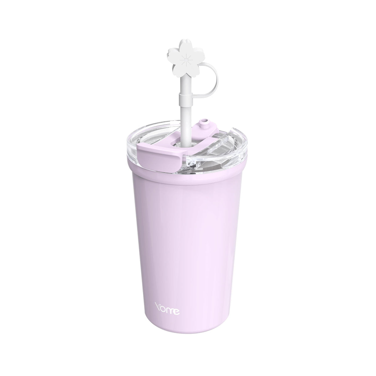 YOME 12oz Strawberry Pink Insulated Coffee Cup with Lid and Straw for Women | 2 in 1 Lid | Stainless Steel | Travel Coffee Cup| 100% Leak Proof | Keeps Drinks Cold&Hot | Gift Travel Gym Car