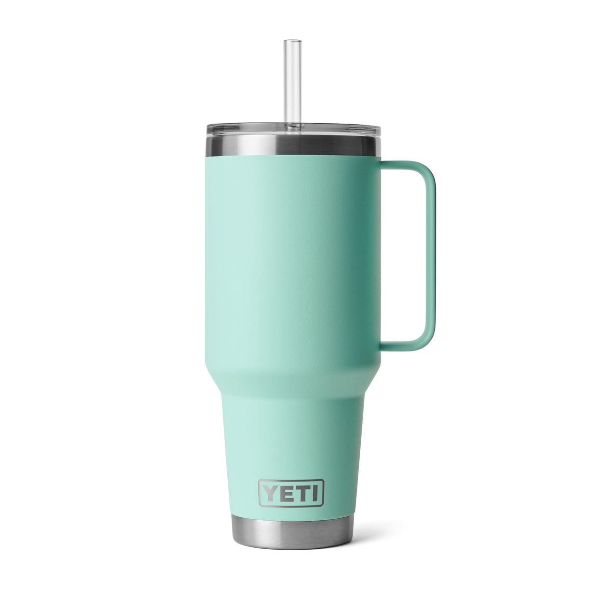 YETI Rambler 42 oz Tumbler with Handle and Straw Lid, Travel Mug Water Tumbler, Vacuum Insulated Cup with Handle, Stainless Steel, Seafoam