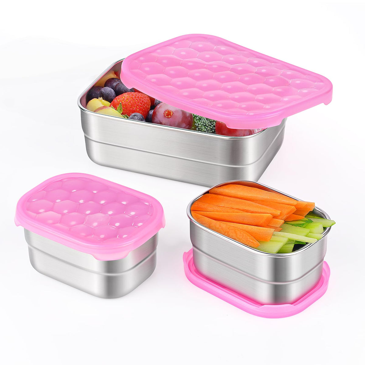 Tanjiae 4Pack 8oz Small (1 CUP) Stainless Steel Snack Containers for Kids | Reusable Easy Open Toddler Snack Containers with Silicone Lids | Stackable Toddler Lunch Box for Daycare, School and Travel