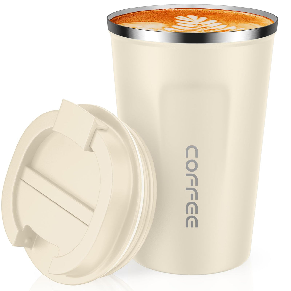 CS COSDDI 12 oz Coffee mug - Stainless Steel Coffee Cup with Leakproof Lid