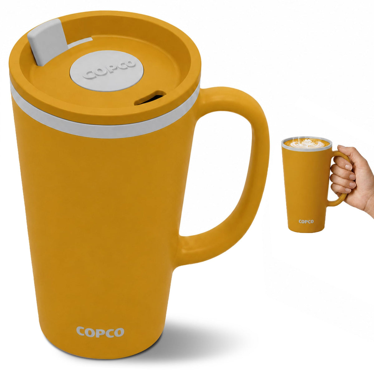 Copco 16 Oz Cone Insulated Travel Mug with Handle (Light Purple)