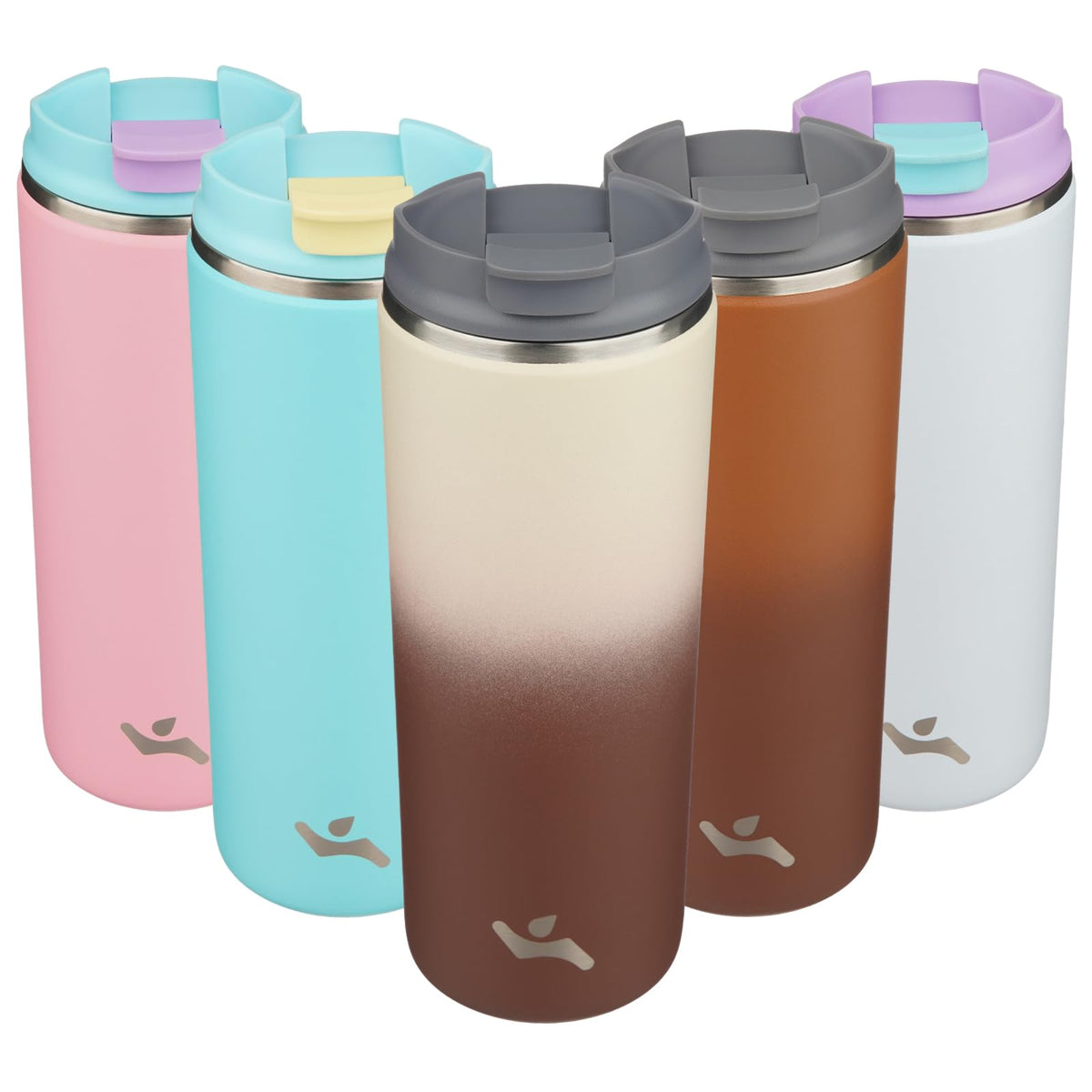Konokyo 16oz Travel Coffee Mug with Lid, Insulated Stainless Tumbler