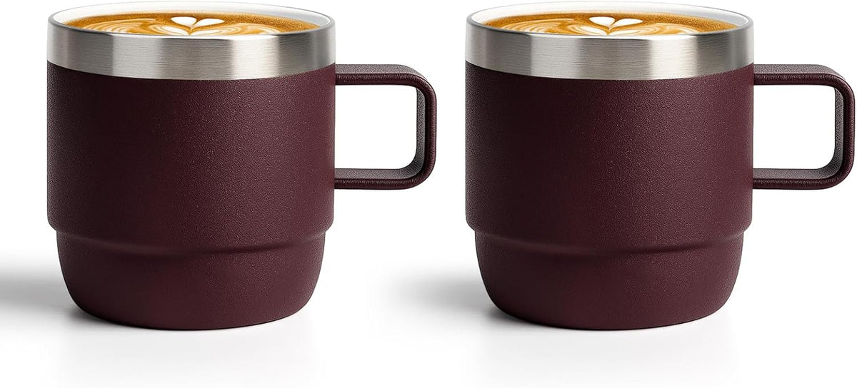 Zenbo 6 oz Espresso Mug with Handle, Ceramic-Lined 18/8 Stainless Steel