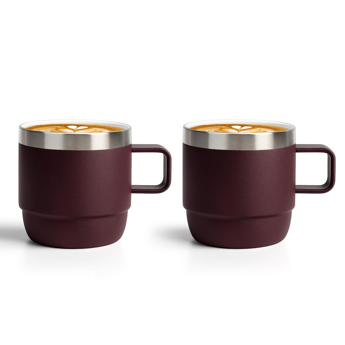 Zenbo 6 oz Espresso Mug with Handle, Ceramic-Lined 18/8 Stainless Steel