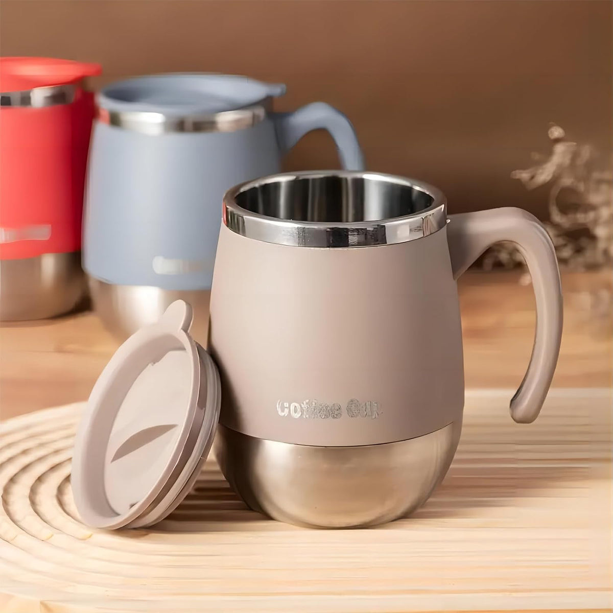 1Pcs SmoothSip Slider Insulated Stainless Steel Coffee Tumbler, Ideal for Home, Outdoor, Camping, Birthday, Holiday,500ml Blue