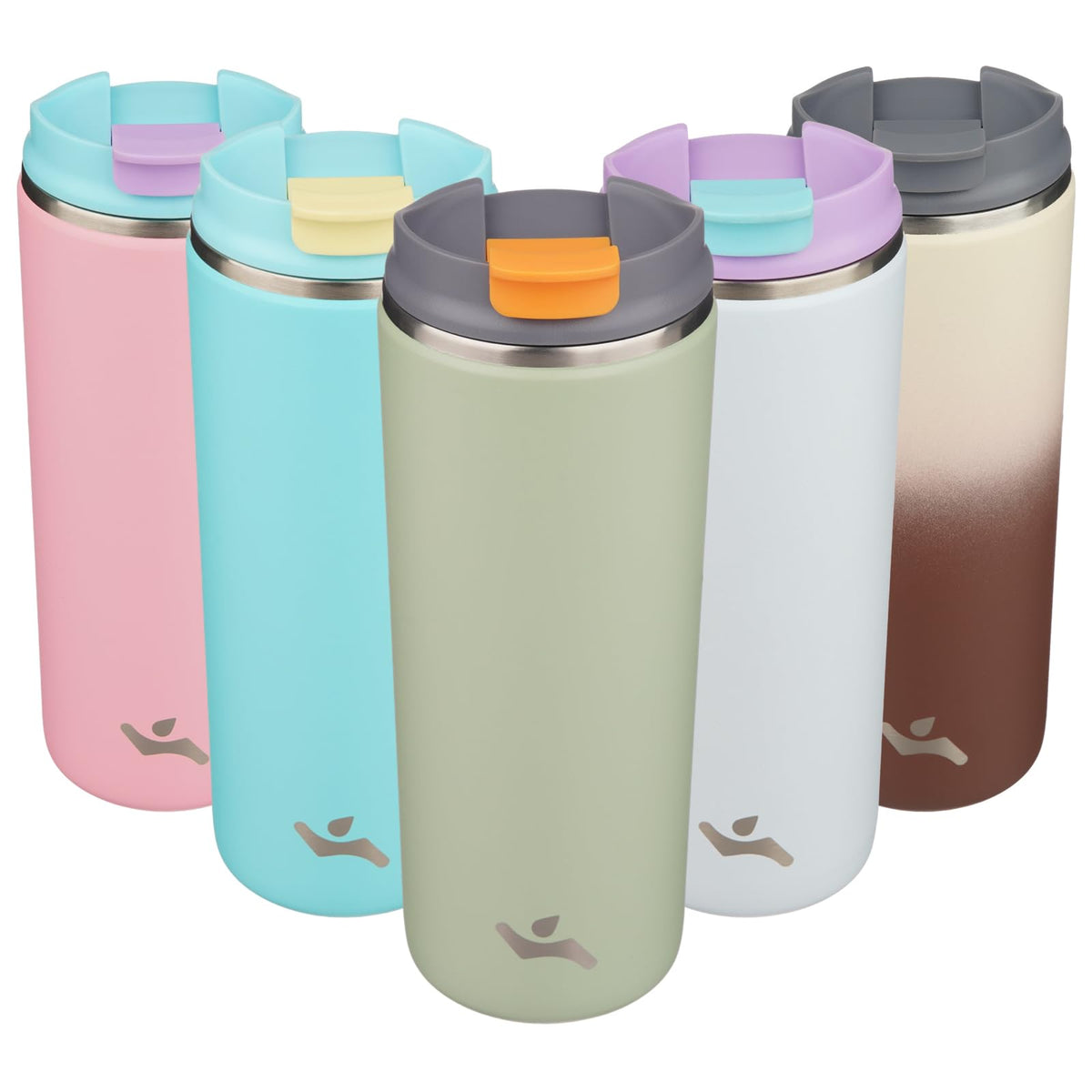Konokyo 16oz Travel Coffee Mug with Lid, Insulated Stainless Tumbler