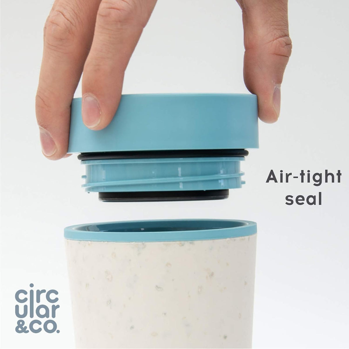 Circular and Co Reusable Coffee Cup 8oz/227ml - The World's First Travel Mug Made from Recycled Coffee Cups, 100% Leak-Proof, Sustainable & Insulated. (Cream & Honest Green)