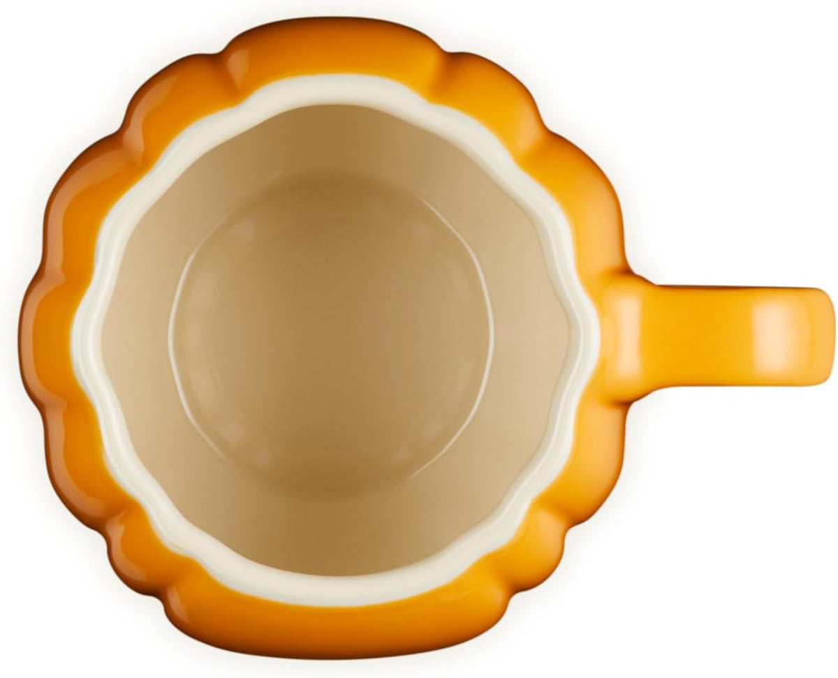 Le Creuset Stoneware Pumpkin Mug with Lid, 14 oz., Persimmon