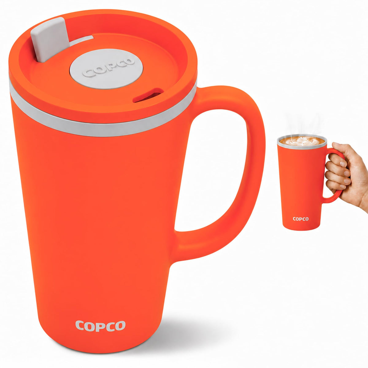 Copco 16 Oz Cone Insulated Travel Mug with Handle (Light Purple)