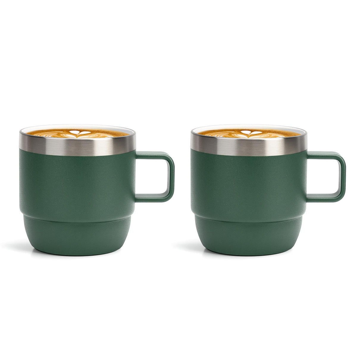 Zenbo 6 oz Espresso Mug with Handle, Ceramic-Lined 18/8 Stainless Steel