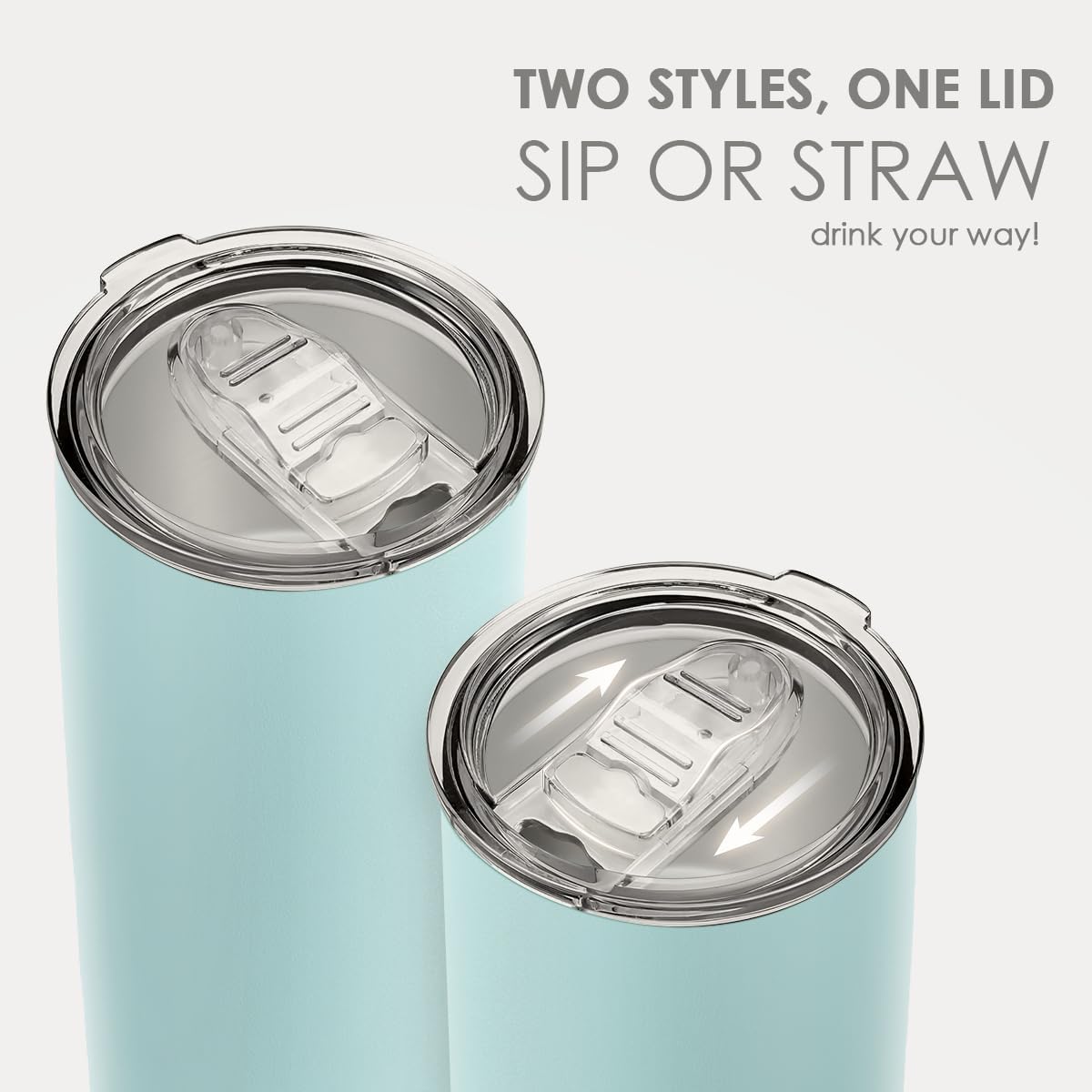 SANDJEST Stainless Steel Tumbler 20 oz, Double Wall Vacuum Insulated Mug with Lid, Travel Coffee Cup for Women Girls Friends Sisters, Birthday Christmas (Pale Turquoise)