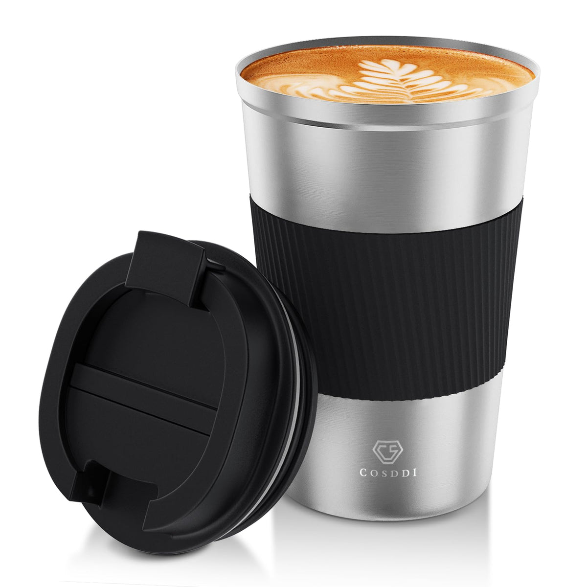 CS COSDDI 12 oz Coffee mug - Stainless Steel Coffee Cup with Leakproof Lid