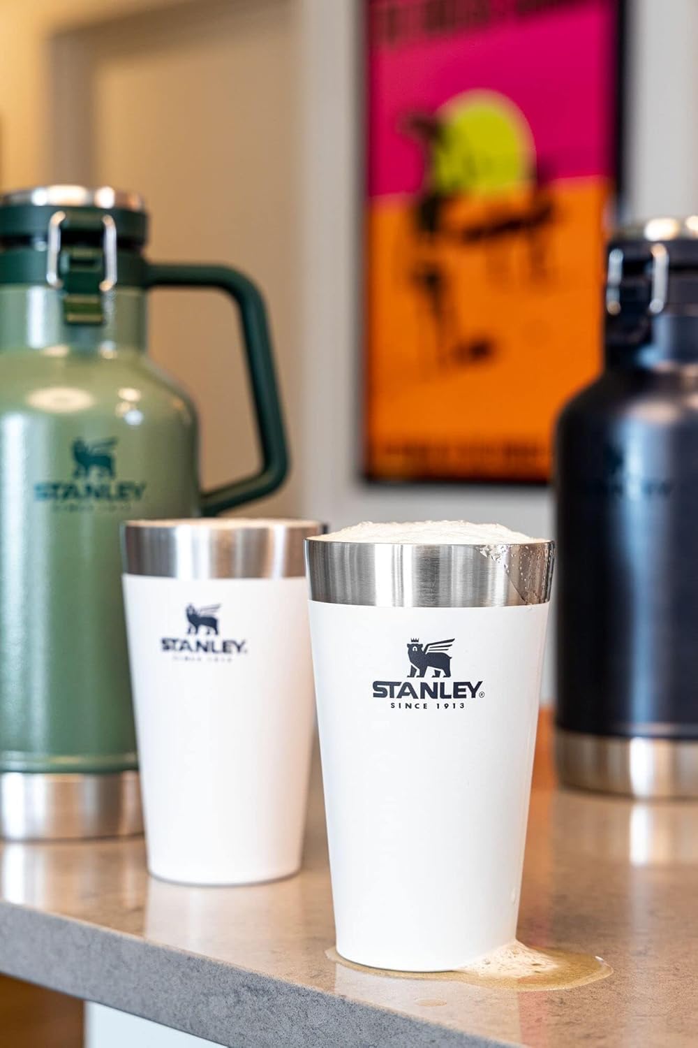 STANLEY Adventure Stacking Beer Pint Glass 16oz | Stackable Drinking Cup for Cold Beverages | Dishwasher Safe | Insulated Stainless Steel Tumbler | BPA-Free | Soft Orchid