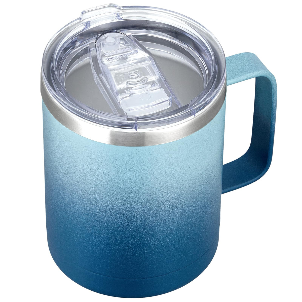 MEWAY 12oz Coffee Mug With Handle and Sliding Lid,Stainless Steel Travel Tumbler Cup with Handle,Double Wall Vacuum Insulated Camping Cup for Hot & Cold Drinks Tea (Lilac,Set of 1)