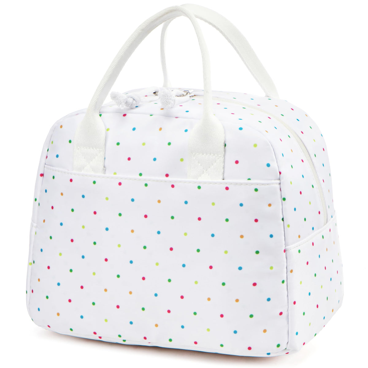 LOVELYWIND Lunch Box for Women, Insulated Lunch Bag, Green Stripe Tote 9L
