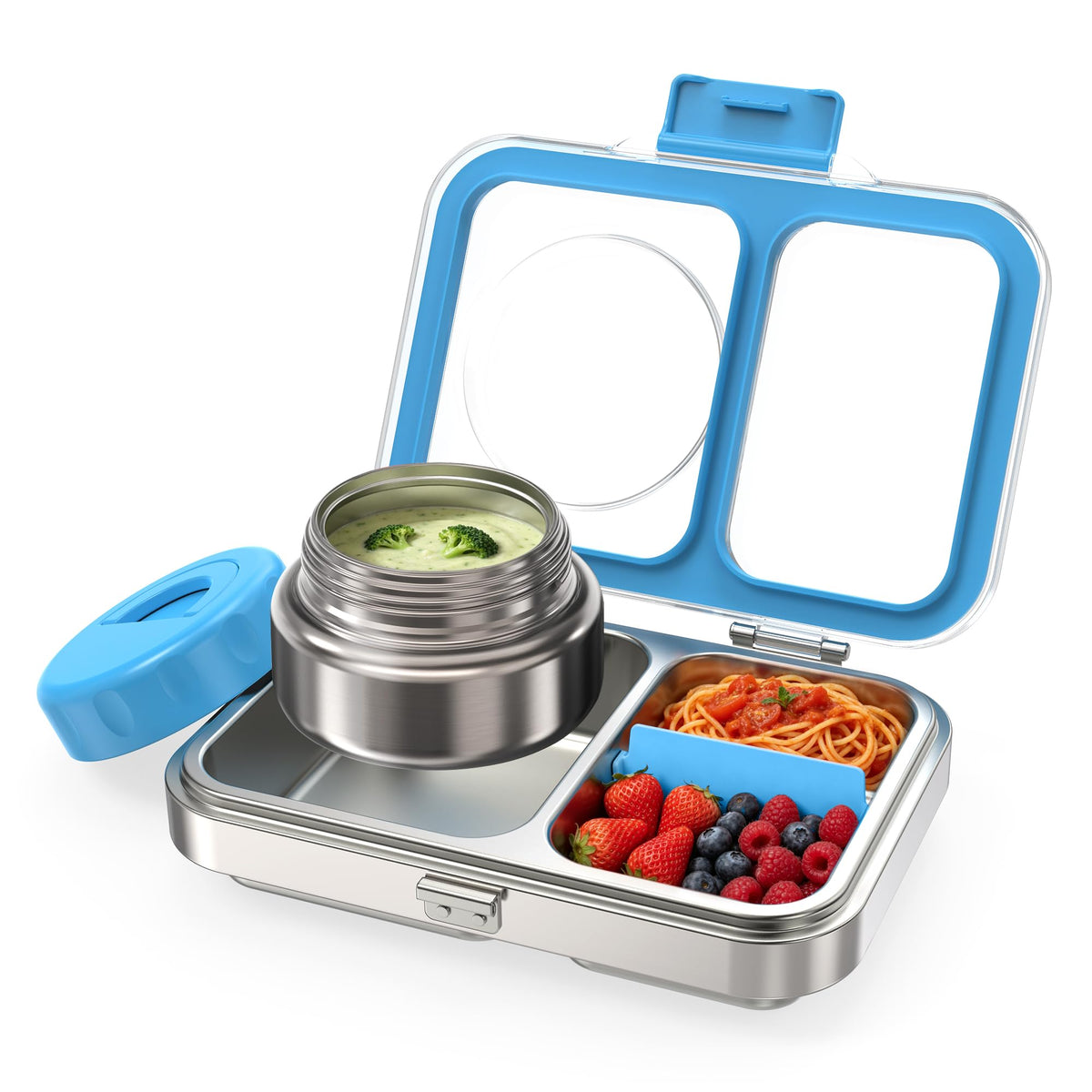HOMEKOL Stainless Steel Bento Lunch Box + 9.5oz Insulated Food Jar, Pink