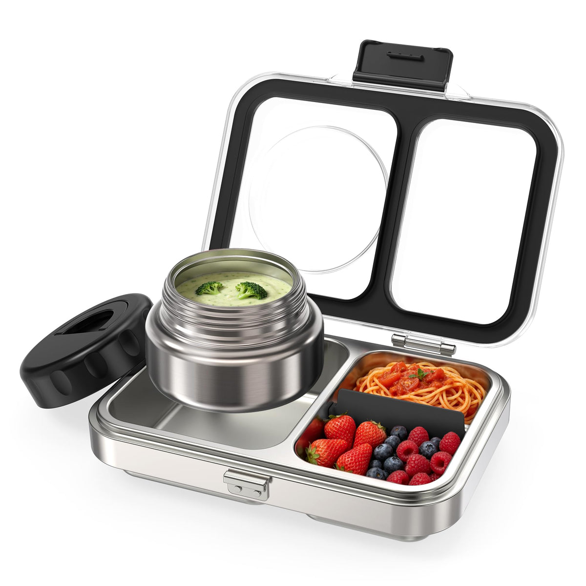 HOMEKOL Stainless Steel Bento Lunch Box + 9.5oz Insulated Food Jar, Pink