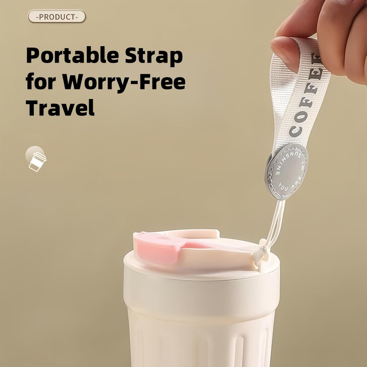 14oz Portable Vacuum Insulated Coffee Mug, Ceramic Lined Travel Cup