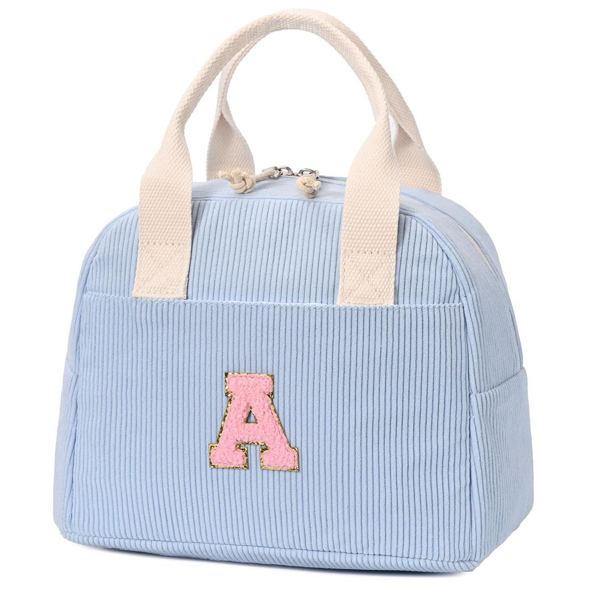 LOVELYWIND Lunch Box for Women, Insulated Lunch Bag, Green Stripe Tote 9L