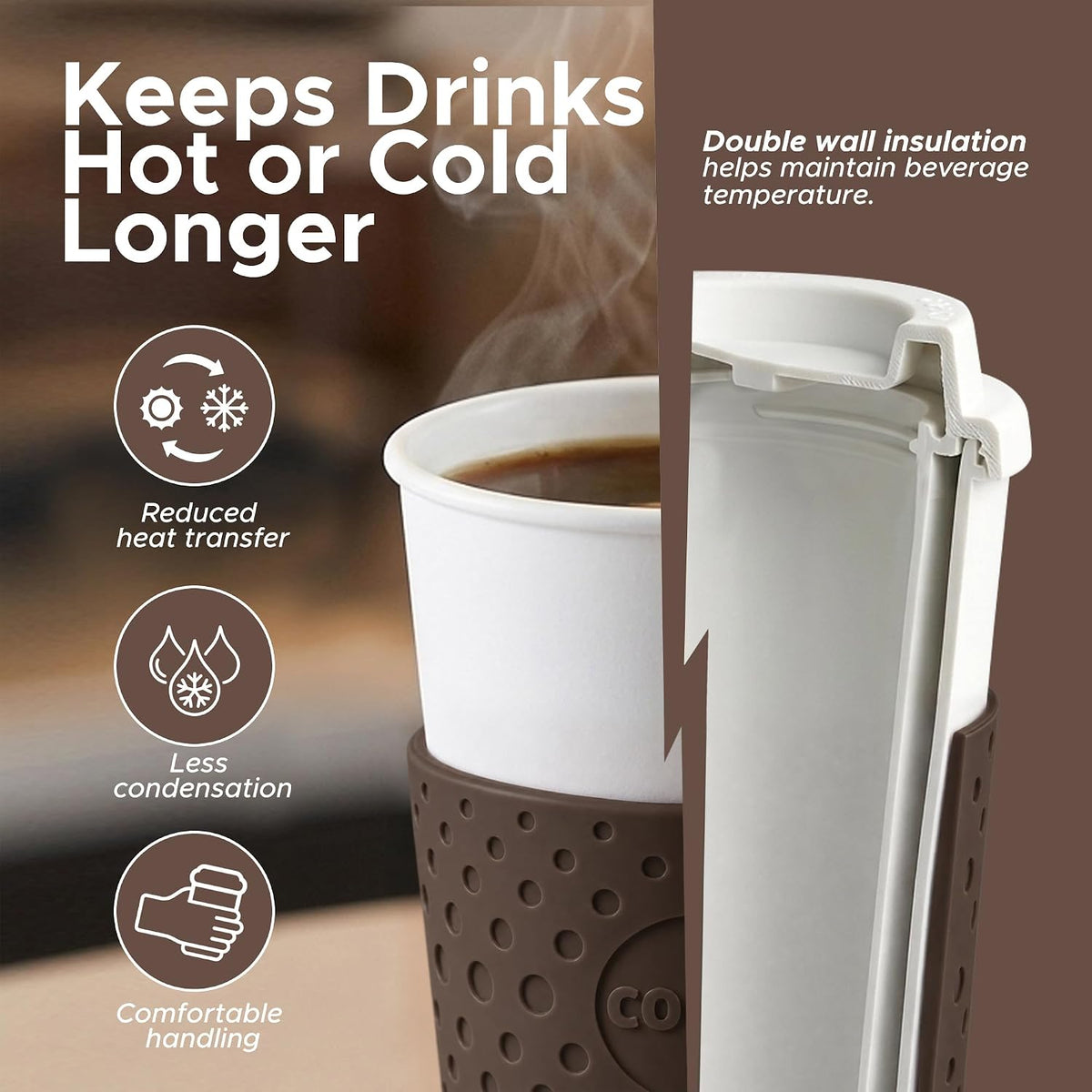 Copco 16oz Acadia Travel Mug, Set of 3 - Spill-Resistant (Brown)