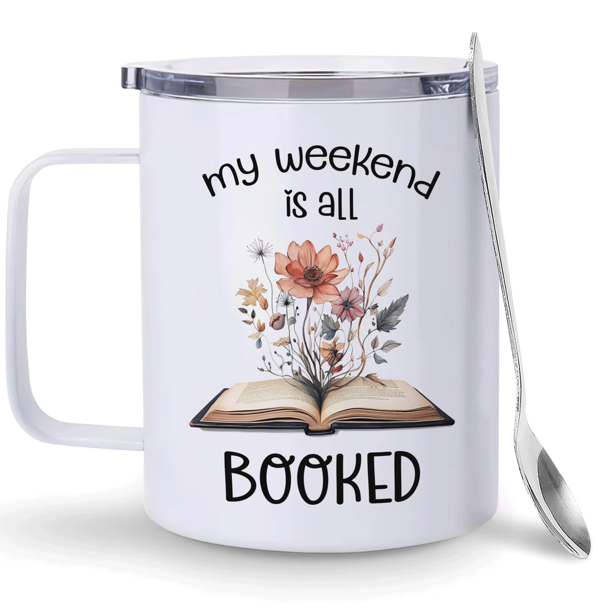 Hyturtle It's Too Peopley Outside Cat Mug With Lid & Spoon Gifts for Women
