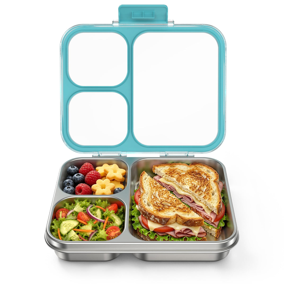 HOMEKOL Stainless Steel Bento Lunch Box, Blue, 3.3Cups