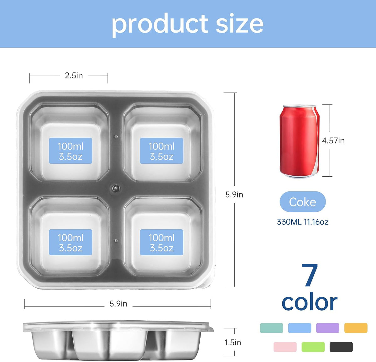 BEFOY 304 Stainless Steel Snack Containers with Lids Bento Lunch Boxes