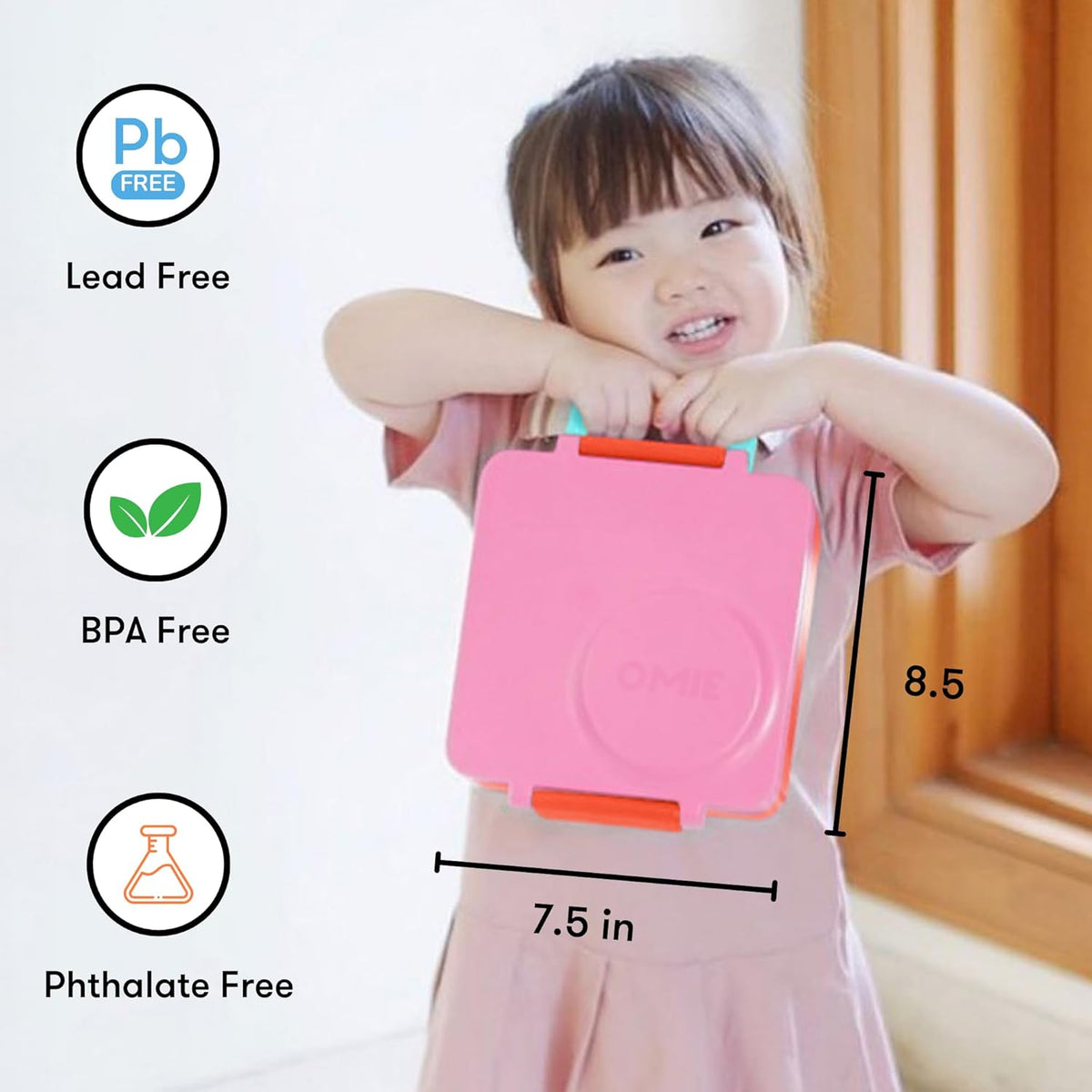 Omie OmieBox Kids Insulated Leakproof Bento Lunch Box with Food Jar (Pink Berry)