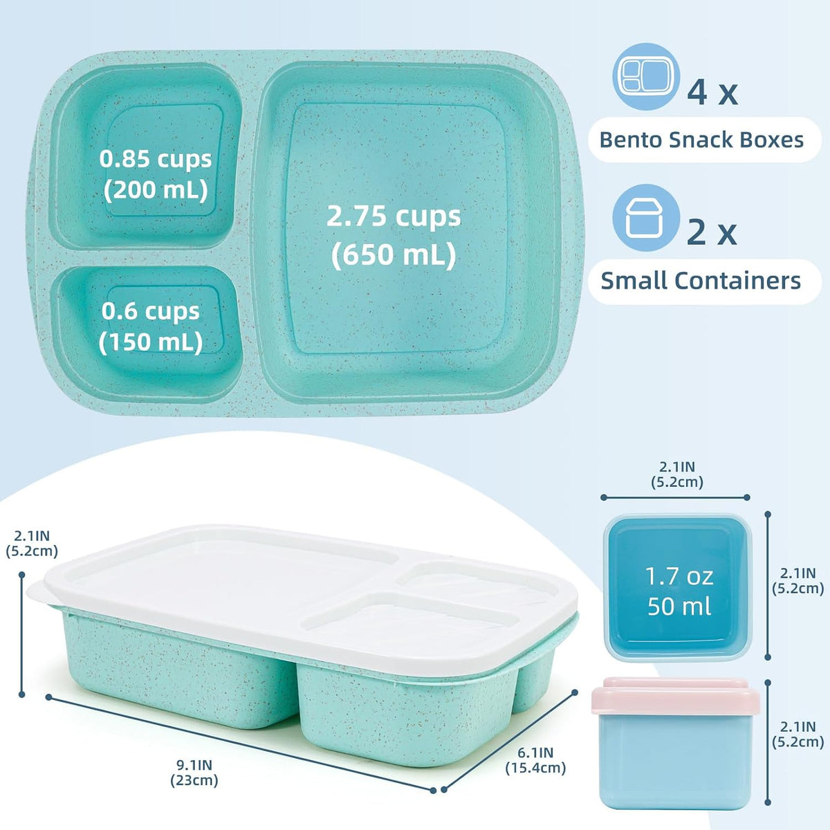 Caperci Bento Lunch Box Containers for Adults & Kids