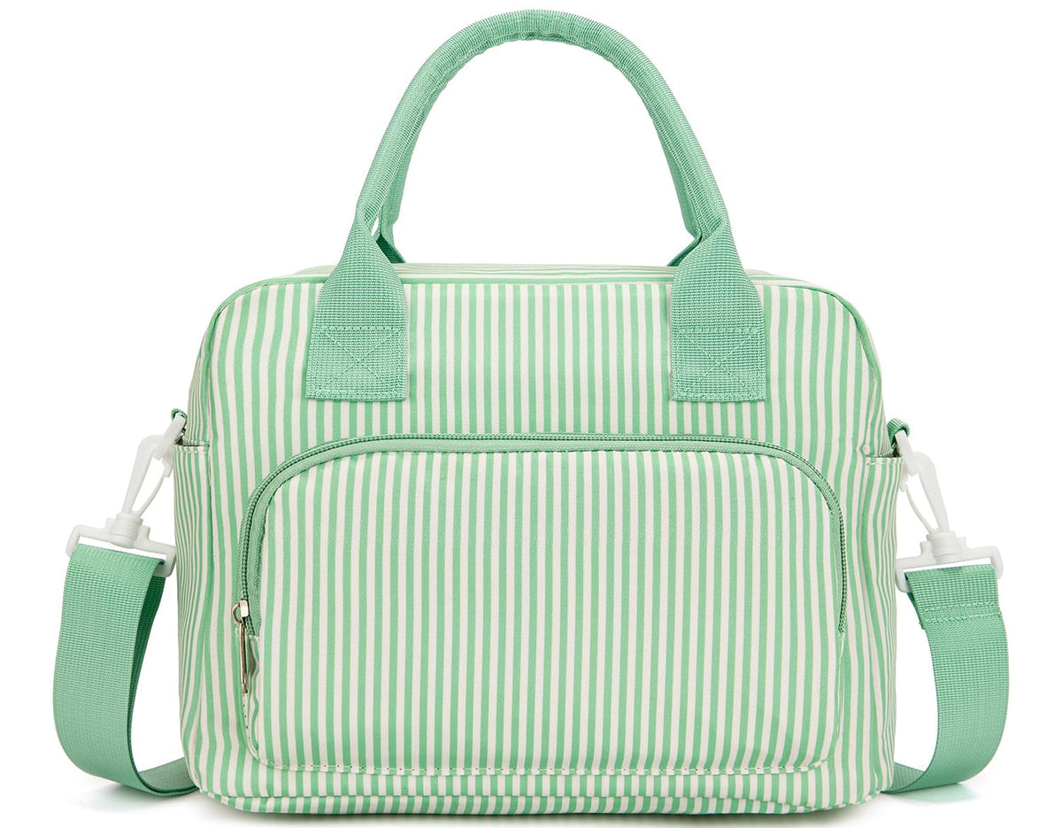 Lunch Bag Women Lunch Box for Women Adult Cute Insulated Lunch Bag Lager Cooler Lunch Tote Bags for Work Picnic (Beige-Brown Plaid)