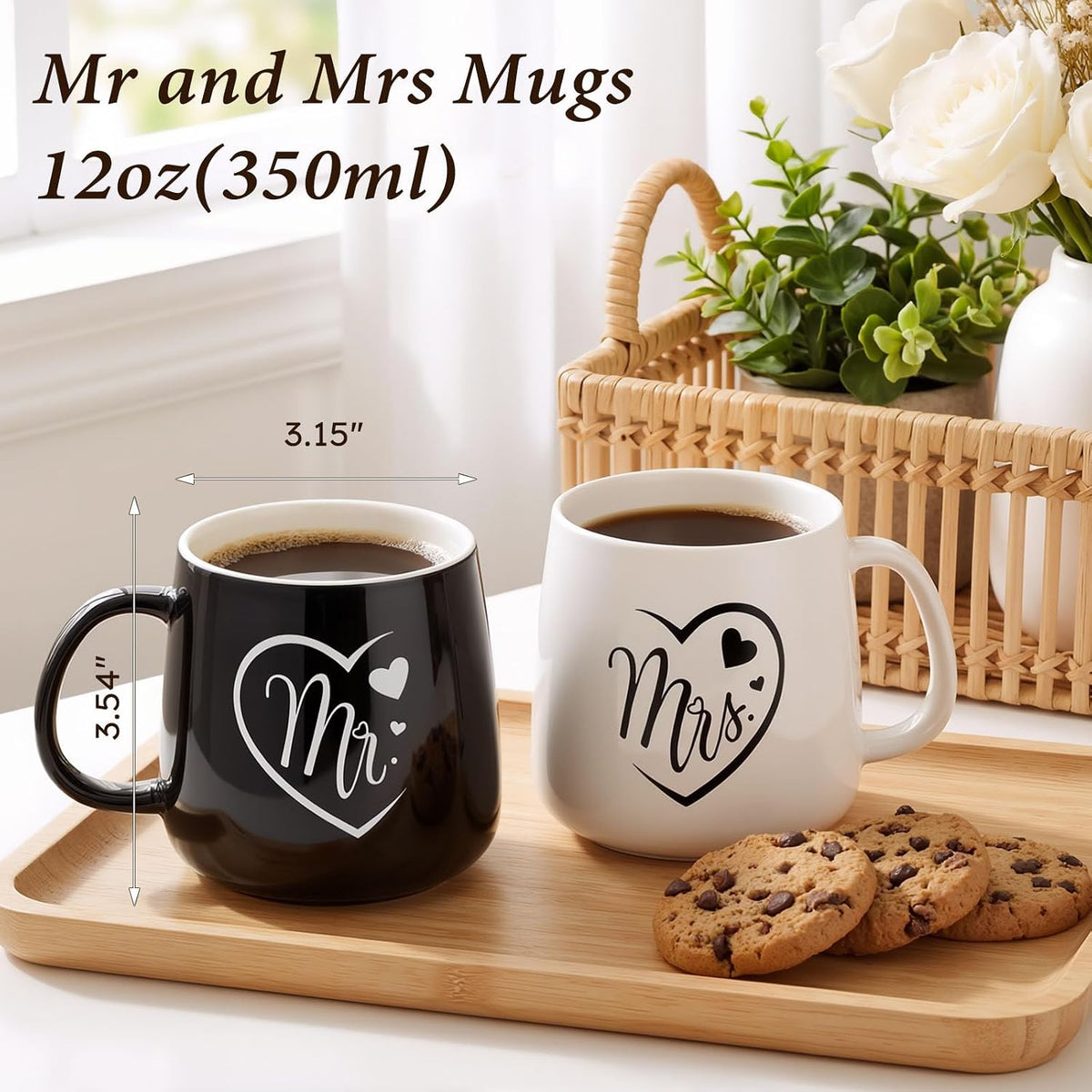 TUZELIYA Wedding Gifts for Couples, Bridal Shower Gift for Bride To Be, Engagement Gifts for Newlyweds, His and Hers Mr and Mrs Anniversary Set with Aprons, Coffee Mugs and 100% Cotton Towels
