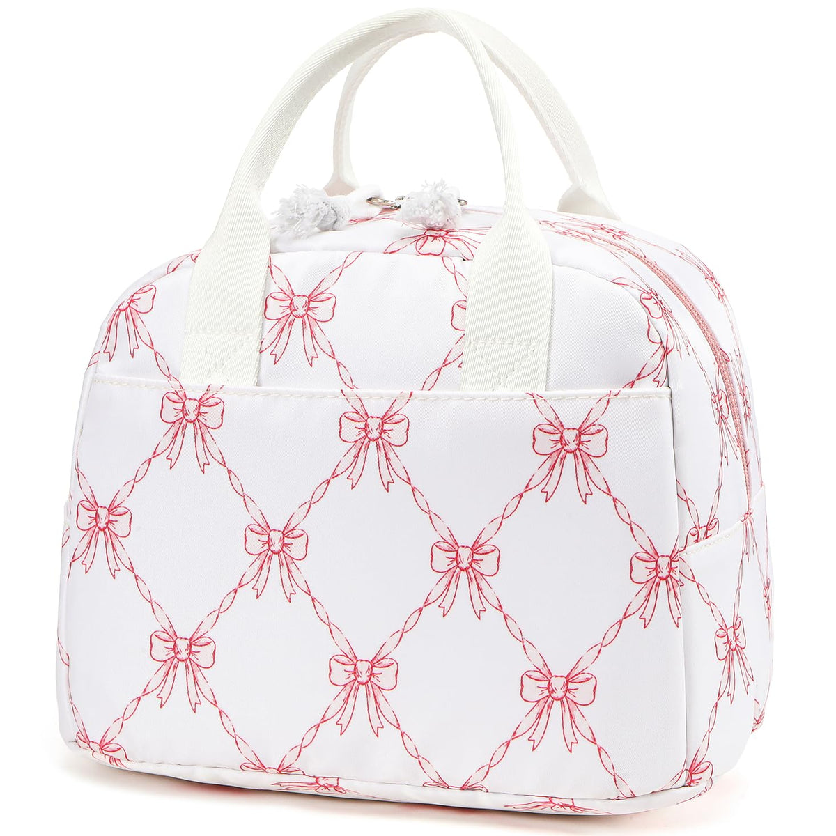 LOVELYWIND Lunch Box for Women, Insulated Lunch Bag, Green Stripe Tote 9L
