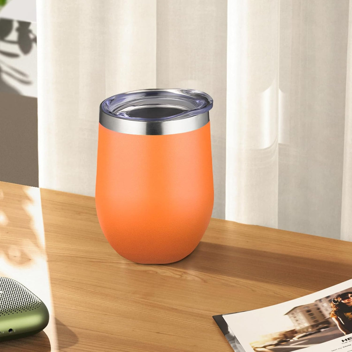 12oz Stemless Wine Tumbler with Lid Double Wall Insulated Wine Cup Stainless Steel Glasses Tumbler with Straw Insulated Cocktail Tumbler Coffee Mug for Hot and Cold Beverages (Multicolor-4, 4 Pack)