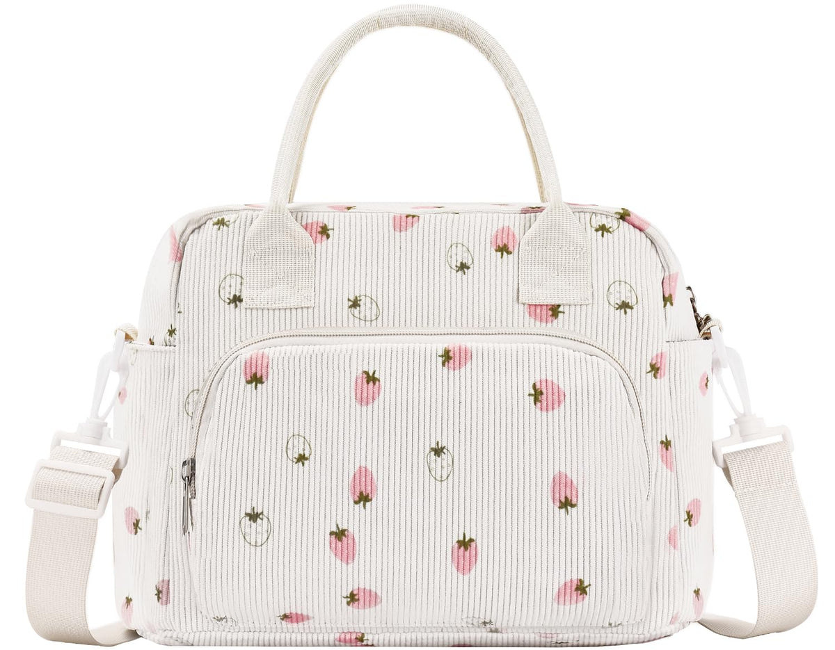 Lunch Bag Women Lunch Box for Women Adult Cute Insulated Lunch Bag Lager Cooler Lunch Tote Bags for Work Picnic (Beige-Brown Plaid)